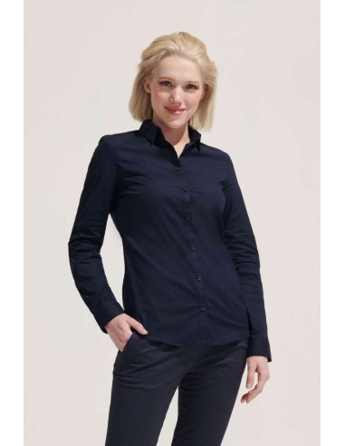 SOL-01427-Womens Long Sleeve Stretch Shirt Blake